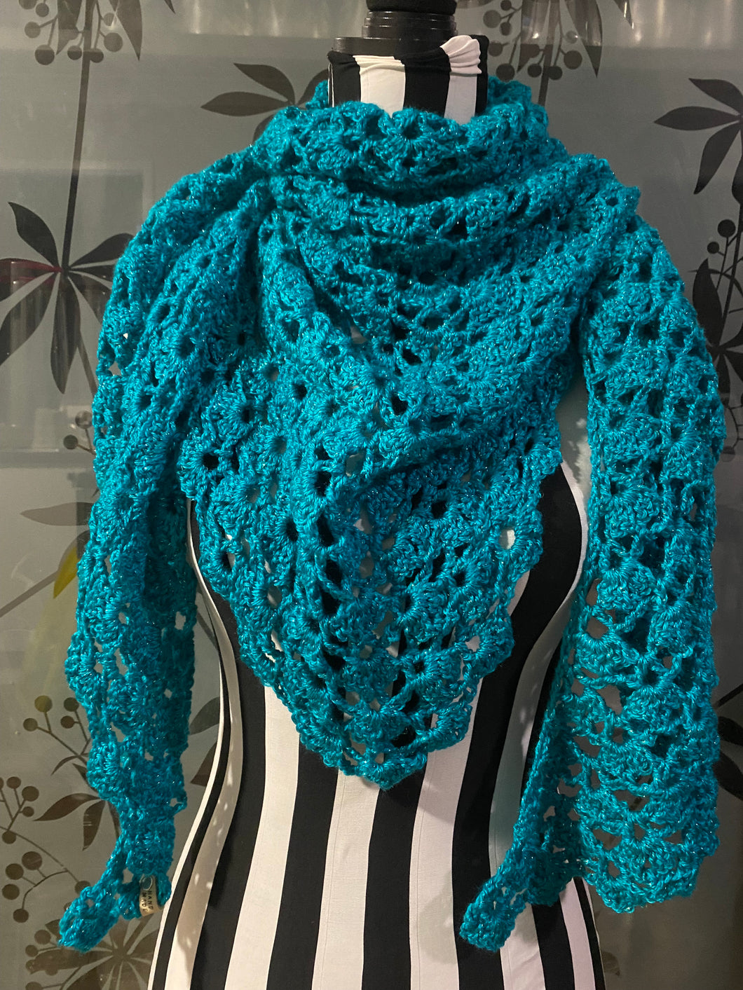 Hand Crochet Cape / Wrap Scarf - Sparkle