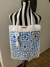 Load image into Gallery viewer, Hand Crochet Cotton Lined Tote Bag
