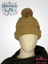 Load image into Gallery viewer, Handmade Knit Beanie with Removable Pom
