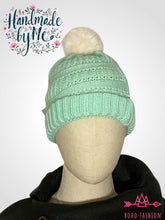 Load image into Gallery viewer, Handmade Knit Beanie with Removable Pom
