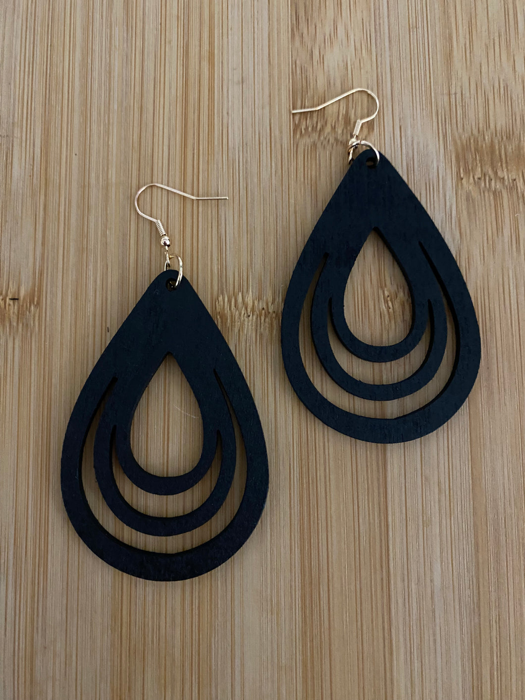 Handcrafted African Wooden Drop Earrings - Drop