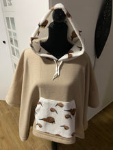 Load image into Gallery viewer, Handmade Husky Polar Fleece Poncho - Kiwi
