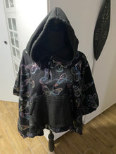 Load image into Gallery viewer, Handmade Polar Fleece Poncho - Butterfly Foil Print
