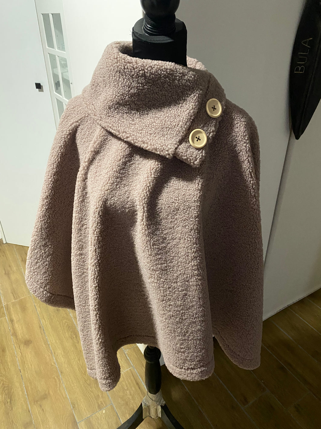 Handmade Teddy Fleece Poncho - Plain