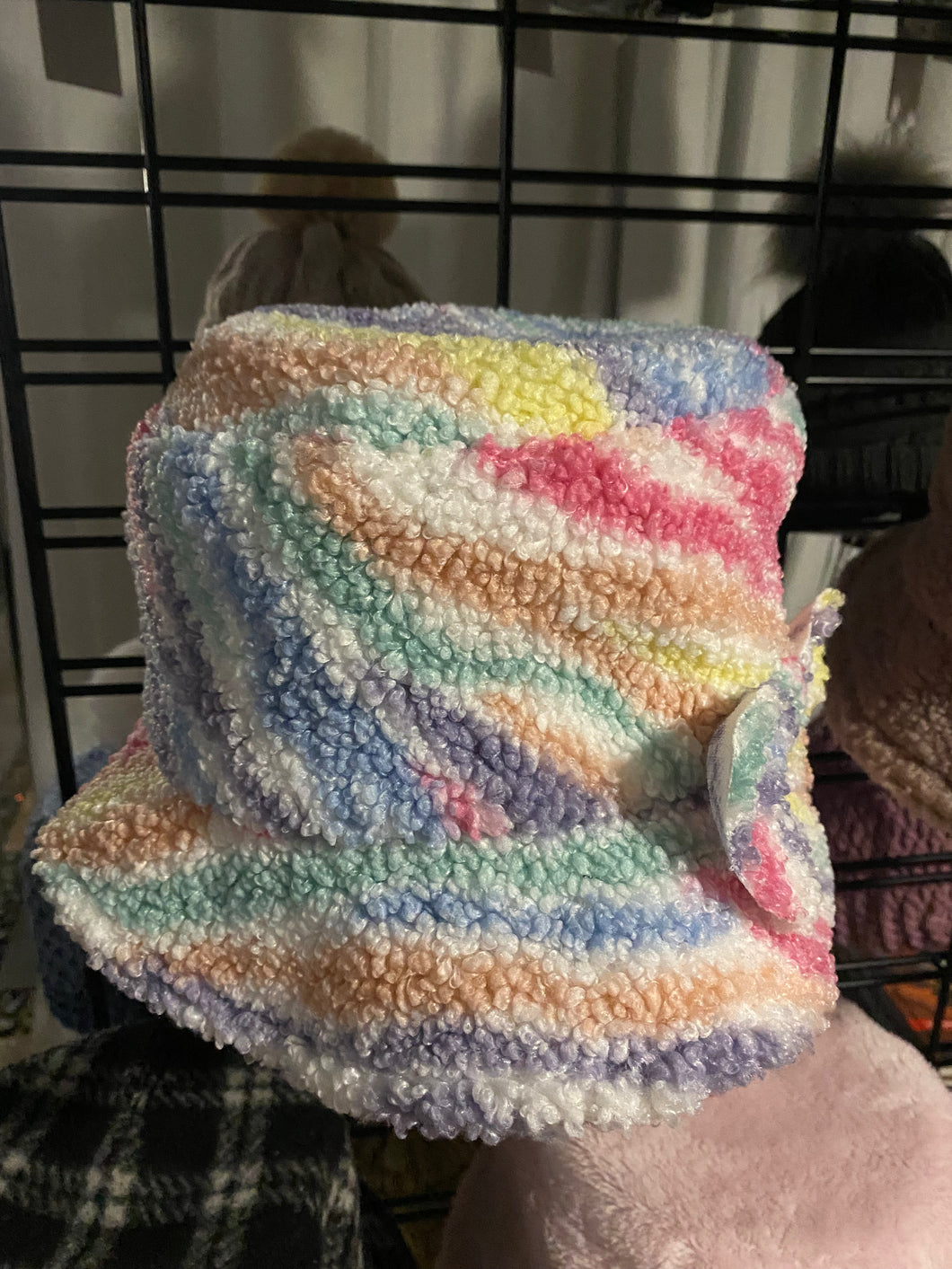 Handmade Winter Bucket Hat - Teddy Fleece