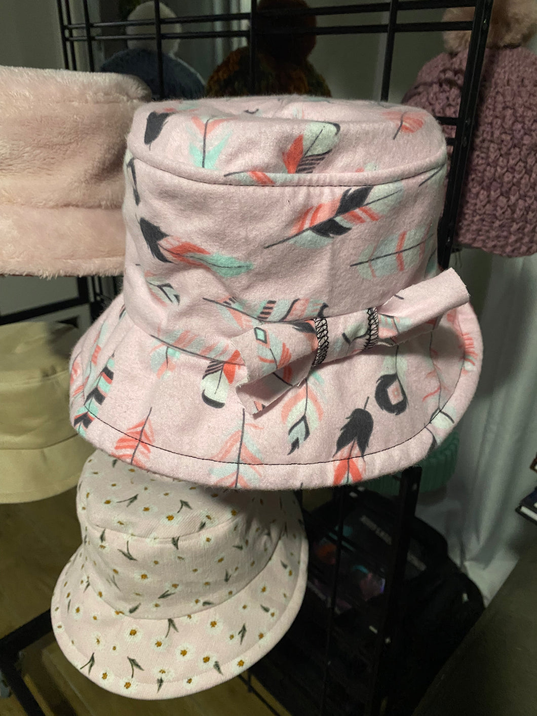 Handmade Winter Bucket Hat - Brushed Flannel