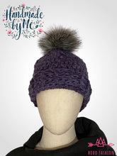 Load image into Gallery viewer, Handmade Crochet Beanie with Removable Pom
