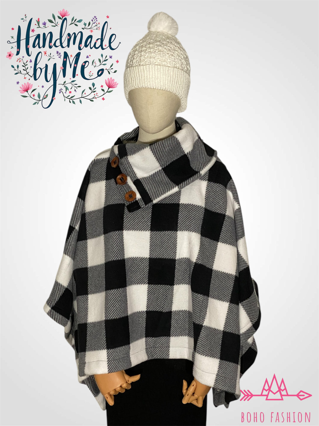 Handmade Husky Polar Fleece Poncho