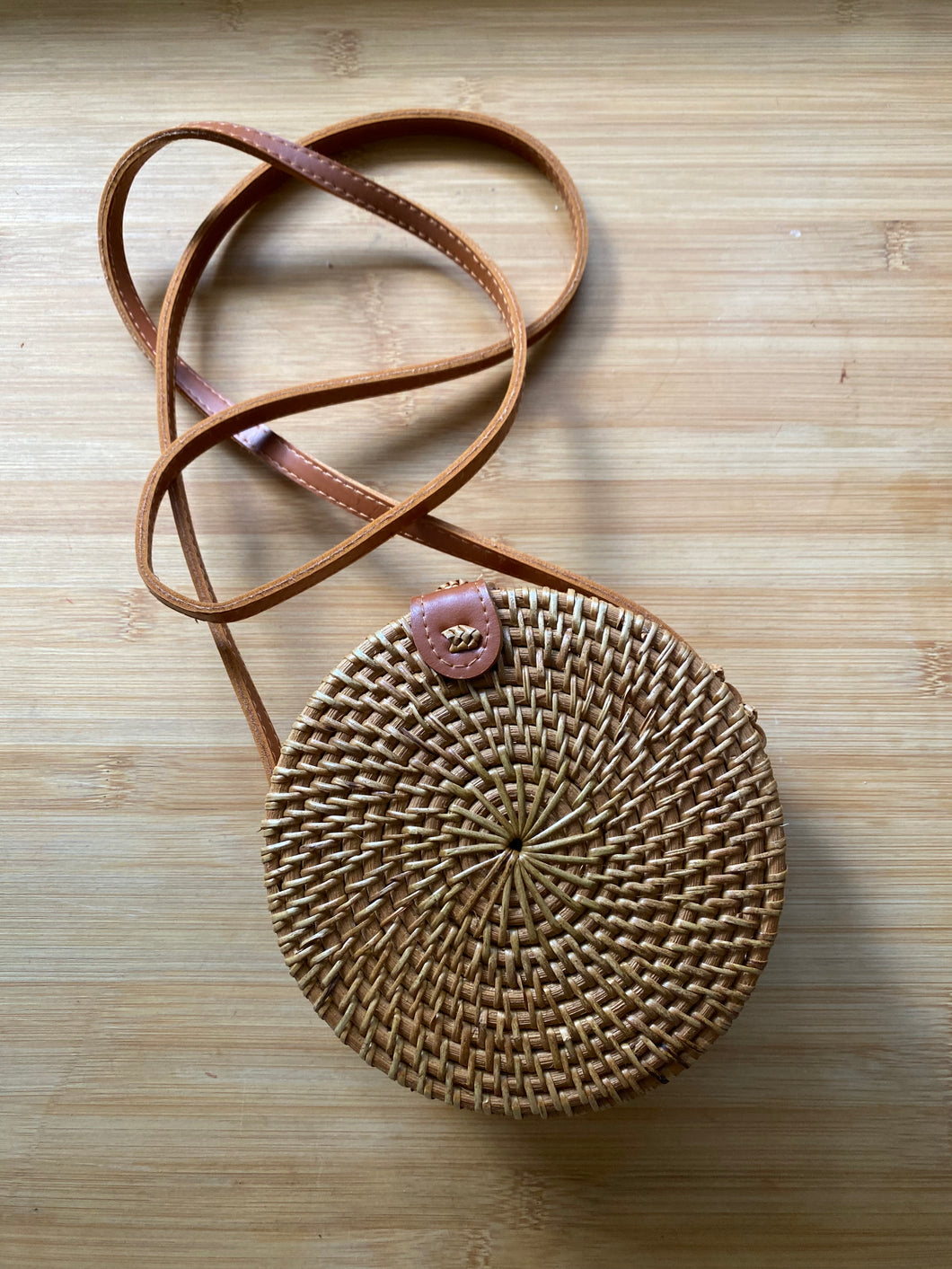 Handcrafted Woven Wicker Crossbody Bag