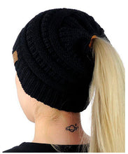 Load image into Gallery viewer, Knitted Beanie with Ponytail Hole
