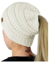 Load image into Gallery viewer, Knitted Beanie with Ponytail Hole
