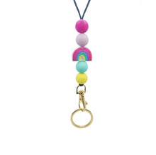 Load image into Gallery viewer, Beaded Teacher/Cruise Lanyard - Rainbow
