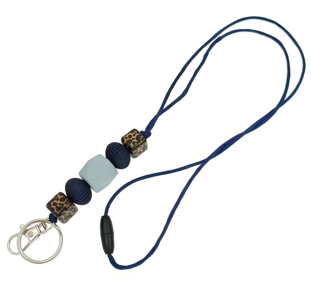 Beaded Teacher/Cruise Lanyard - Leopard