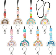 Load image into Gallery viewer, Beaded Teacher/Cruise Lanyard - Rainbow
