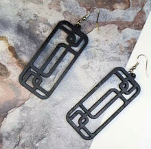 Load image into Gallery viewer, Handcrafted African Wooden Drop Earrings - Cubed
