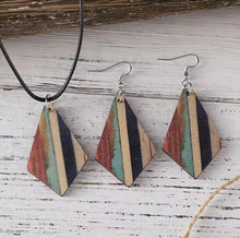 Load image into Gallery viewer, Handcrafted African Wooden Drop Earrings and Necklace Set
