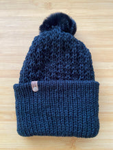 Load image into Gallery viewer, Handmade Lace Knit Beanie with Removable Pom
