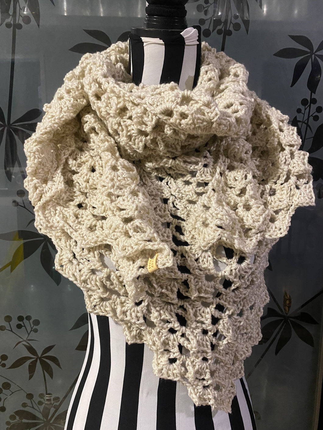 Hand Crochet Cape / Wrap Scarf - Plain