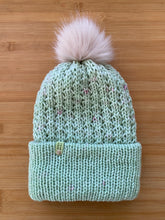 Load image into Gallery viewer, Handmade Lace Knit Beanie with Removable Pom
