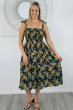 Load image into Gallery viewer, 3/4 Tie Up Smock Dress Nanas Print
