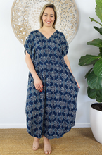 Load image into Gallery viewer, Cold Shoulder Mykonos Dress Katmandu Print
