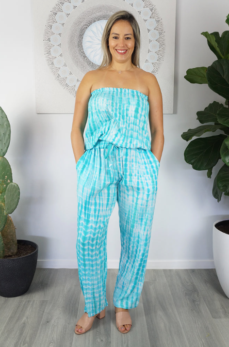 Long Jumpsuit Waterglass Print