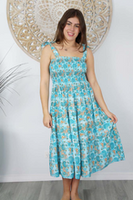 Load image into Gallery viewer, 3/4 Tie Up Smock Dress Jepara Print
