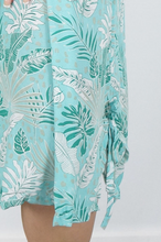 Load image into Gallery viewer, Short Smock Dress Tropical Leaves Print
