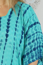 Load image into Gallery viewer, Long Kaftan Dress Crackle Tie Dye Print
