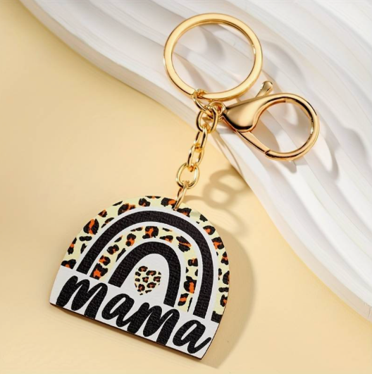 Boho Wooden MaMa Keychain