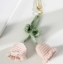 Load image into Gallery viewer, Handmade Crochet Tulip Keychain/Bag Tassel
