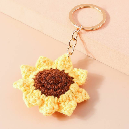 Handmade Crochet Sunflower Keychain/Bag Tassel