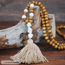 Load image into Gallery viewer, Semi-Precious Stone and Wooden Bead Long Necklace
