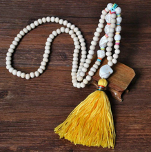 Load image into Gallery viewer, Semi-Precious Stone and Wooden Bead Long Necklace
