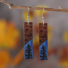 Load image into Gallery viewer, Handcrafted African Wooden Drop Earrings - Tree
