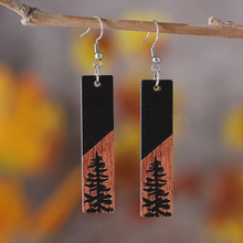 Load image into Gallery viewer, Handcrafted African Wooden Drop Earrings - Tree
