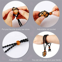 Load image into Gallery viewer, Macrame Interchangeable Crystal Pouch Necklace
