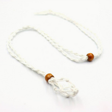 Load image into Gallery viewer, Macrame Interchangeable Crystal Pouch Necklace
