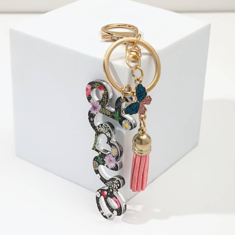 Boho Love Tassel Keychain