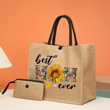 Load image into Gallery viewer, Canvas Tote Bag with Bonus Purse - Best Mum Ever
