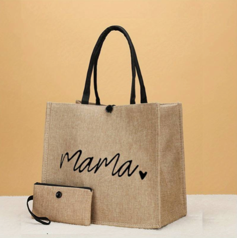 Canvas Tote Bag with Bonus Purse - Mama