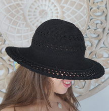 Load image into Gallery viewer, Wide Brim Cotton Crochet Hat
