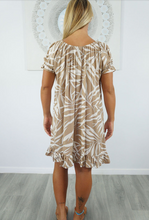 Load image into Gallery viewer, Diva Dress Palm Leaf Print
