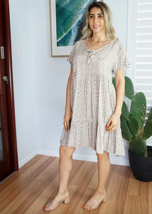 Kiki Baby Doll Dress Links Print