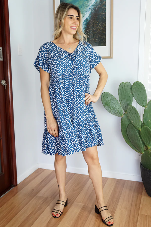Kiki Baby Doll Dress Links Print