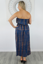 Load image into Gallery viewer, Long Tube Dress Crackle Tie Dye Print

