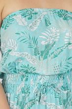 Load image into Gallery viewer, Long Tube Dress Tropical Leaves Print
