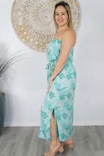 Load image into Gallery viewer, Long Tube Dress Tropical Leaves Print
