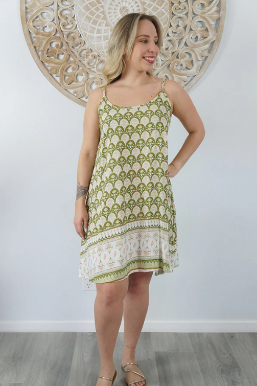 Folly Dress Scallops Print