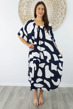 Load image into Gallery viewer, Bermuda Kaftan Abstract Geo Print
